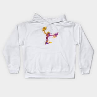 Sports cheerleader in watercolor Kids Hoodie